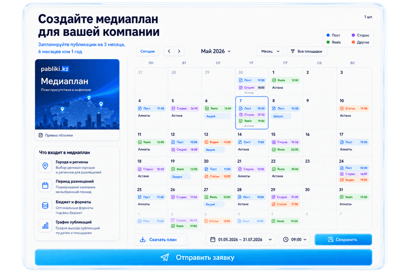 Создадим медиаплан присутствия в инфополе на целый год!